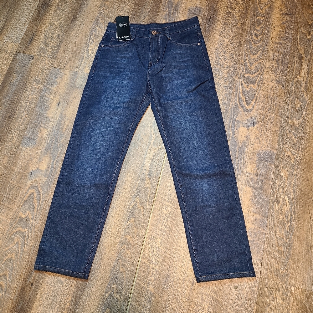 MAN Design Original jeans dark wash straight leg NWT 29/28